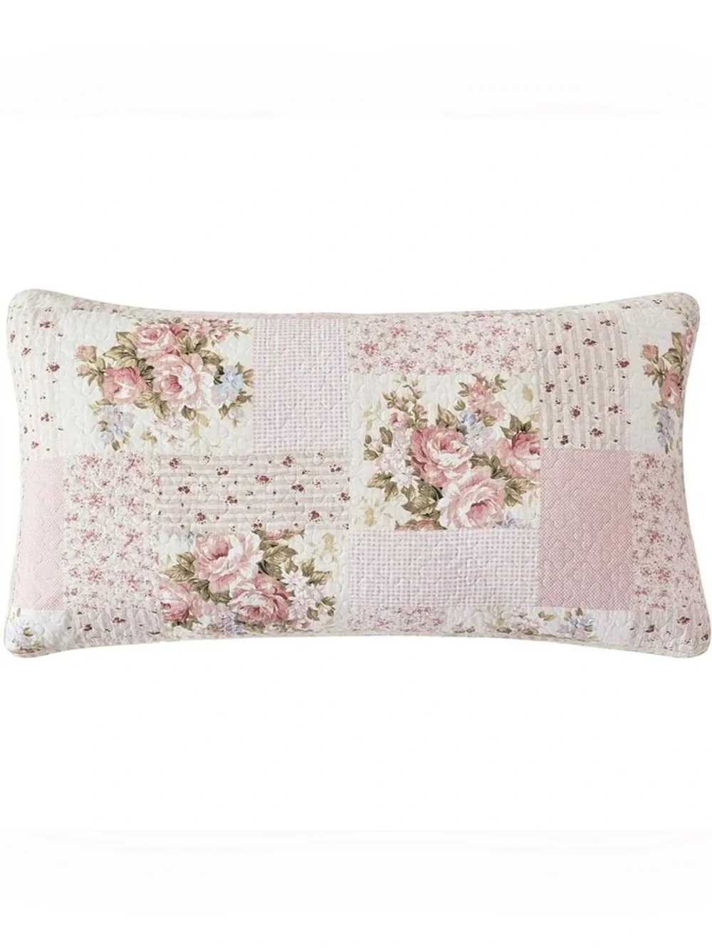Floral Patchwork cal king 3 piece 100% cotton Quilt Set - Pink